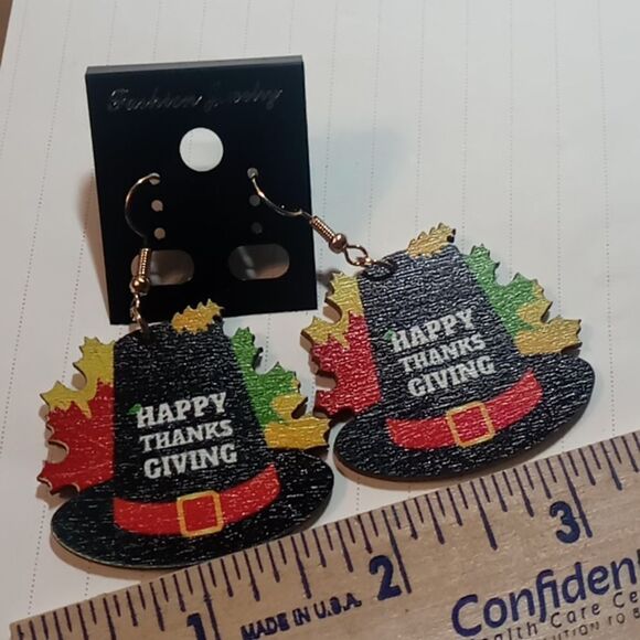 Thanksgiving hat earrings - Picture 1 of 3